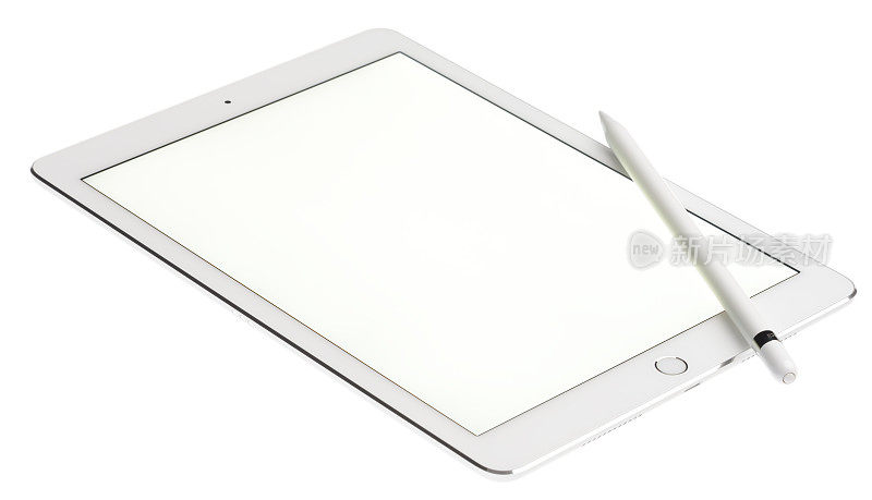 9.7英寸银质iPad Pro，黑屏苹果铅笔